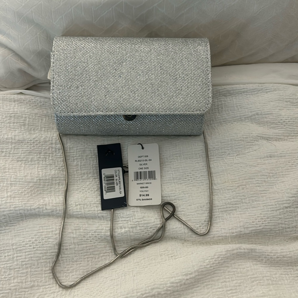 Silver Evening Bag NWT
